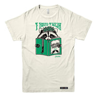 Anna M. Cullen x Black Maple Trading - Artist Collab: Raccoon Reading Trash T-shirt