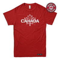 Canada Celebration Stencil Maple Leaf T-shirt