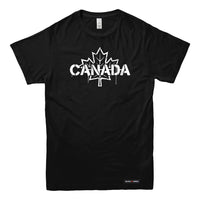 Canada Celebration Stencil Maple Leaf T-shirt