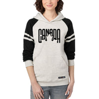 Canada Leaf Retro Design Varsity Hooded Sweatshirt