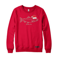 Coho Ho Christmas Salmon Crewneck Sweatshirt