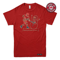 Slashing through the Snow Christmas Hockey Mens T-shirt