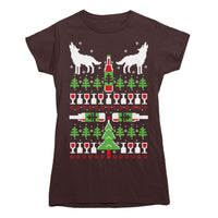 Wolf Wine Ugly Christmas Sweater T-shirt