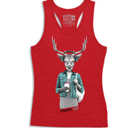 Deer with Latte Womens Tanktop