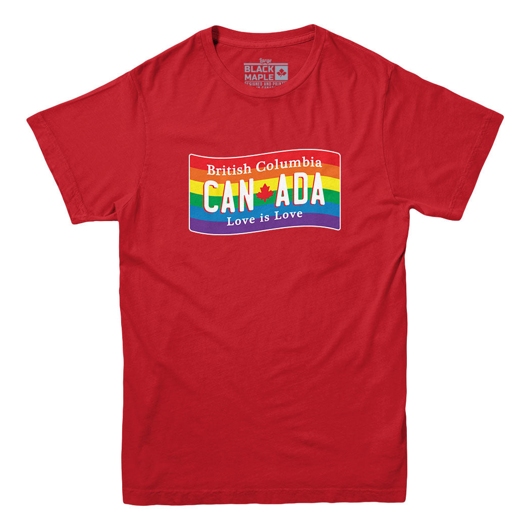 T-shirt Love is Love de la Colombie-Britannique