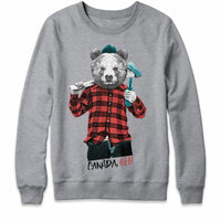Lumberjack Bear with Beer Crewneck Sweatshirt