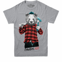 Ours bûcheron avec de la bière T-shirt unisexe