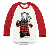 Lumberjack Bear with Beer Raglan