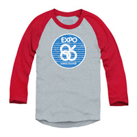 Expo 86 Retro Stripe Logo Raglan Baseball Shirt