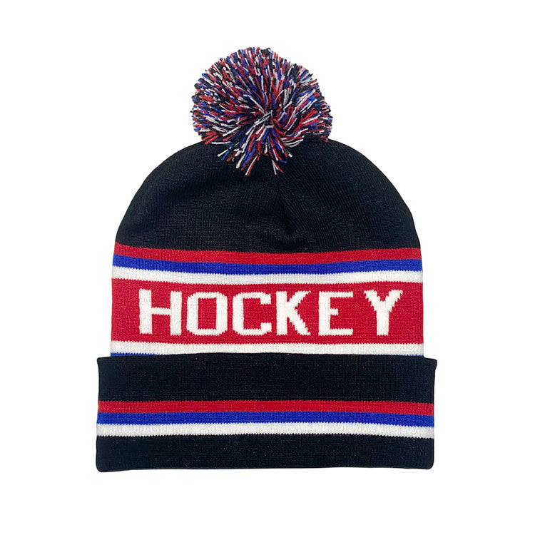 HOCKEY Knitted Cuffed Tuque with Pom Pom Black Adult