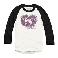 Love Hippie Hair Raglan Baseball Shirt
