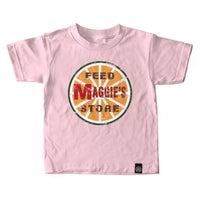 Maggies Feed Store Distressed Logo Heartland Kids T-shirt