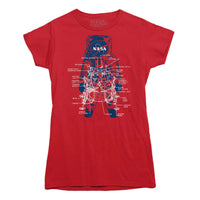 NASA Lander Astronaut Diagram T-shirt - | Rocket Factory Apparel