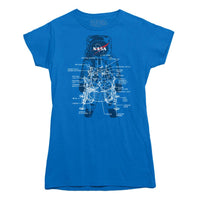 NASA Lander Astronaut Diagram T-shirt - | Rocket Factory Apparel