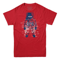 NASA Lander Astronaut Diagram T-shirt - | Rocket Factory Apparel
