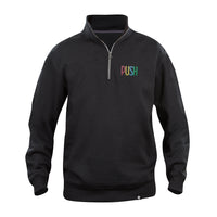 PUSH Colourful Embroidered Logo Quarter Zip Sweatshirt