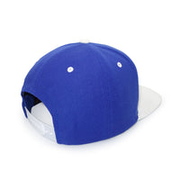 Poutine Baseball Logo Flat Brim Snapback Cap White with Royal