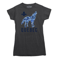 Quebec Patchwork Wolf T-Shirt