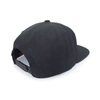 Run The Burbs Embroidered Flat Brim Snapback Cap Black