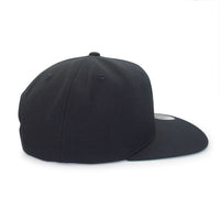 Run The Burbs Embroidered Flat Brim Snapback Cap Black