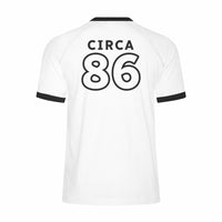 CBC 86 Retro Stripe Ringer Tee White with Black