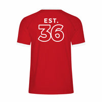 CBC White Gem Retro Stripe Ringer Tee Red with White