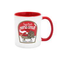 Sugar Shack Maple Syrup Label 11oz Mug White with Red