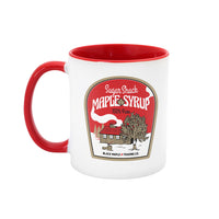 Sugar Shack Maple Syrup Label 11oz Mug White with Red
