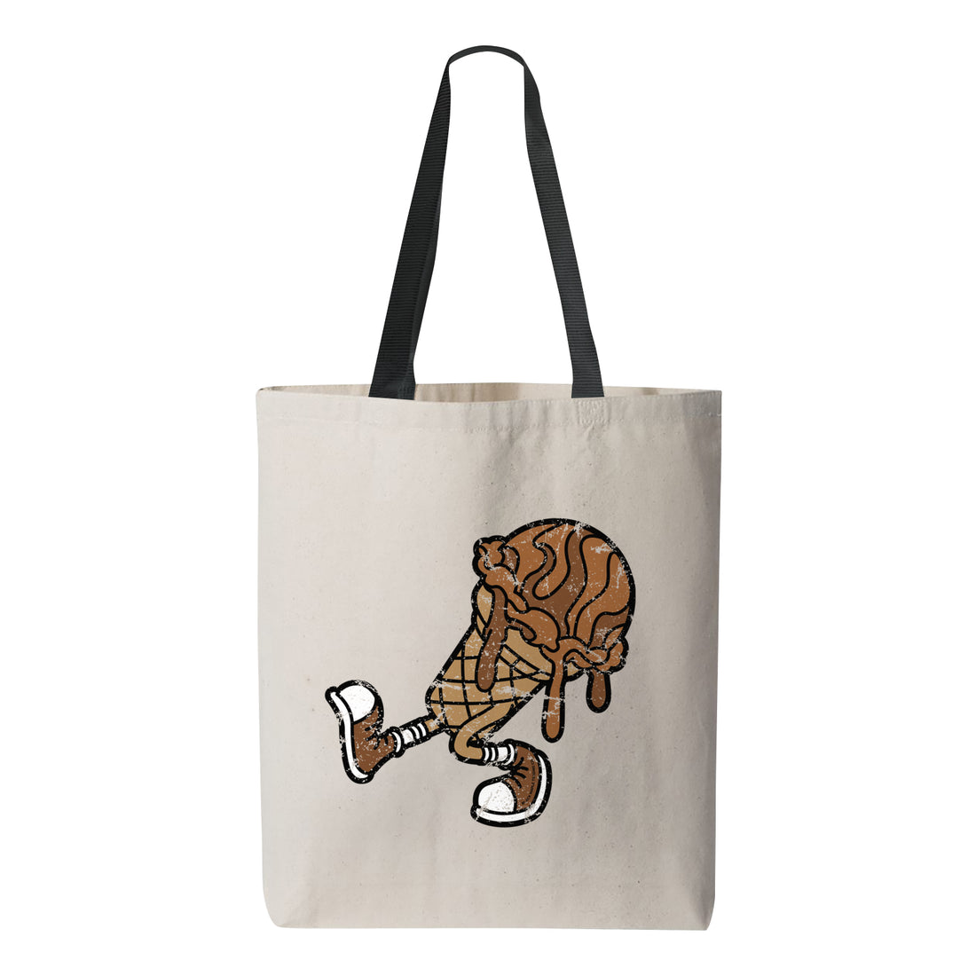 The Best Chocolate Ice Cream Cone Canvas Tote Bag Naturel avec Noir