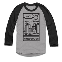 Vancouver Stained Glass Dark Logo Raglan Baseball Shirt