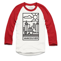Vancouver Stained Glass Dark Logo Raglan Baseball Shirt