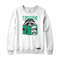 Anna M. Cullen x Black Maple Trading - Artist Collab: Raccoon Reading Trash Sweatshirt or Hoodie
