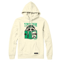 Anna M. Cullen x Black Maple Trading - Artist Collab: Raccoon Reading Trash Sweatshirt or Hoodie
