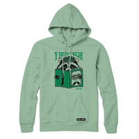 Anna M. Cullen x Black Maple Trading - Artist Collab: Raccoon Reading Trash Sweatshirt or Hoodie