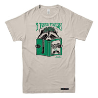 Anna M. Cullen x Black Maple Trading - Artist Collab: Raccoon Reading Trash T-shirt