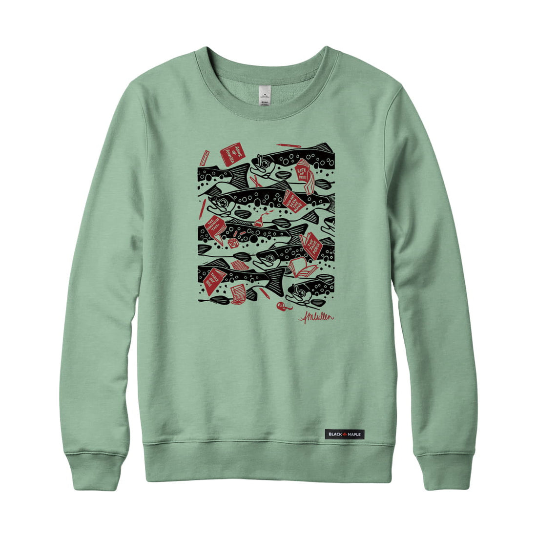 Anna M. Cullen x Black Maple Trading - Artist Collab: School of Salmon Sweatshirt or Hoodie