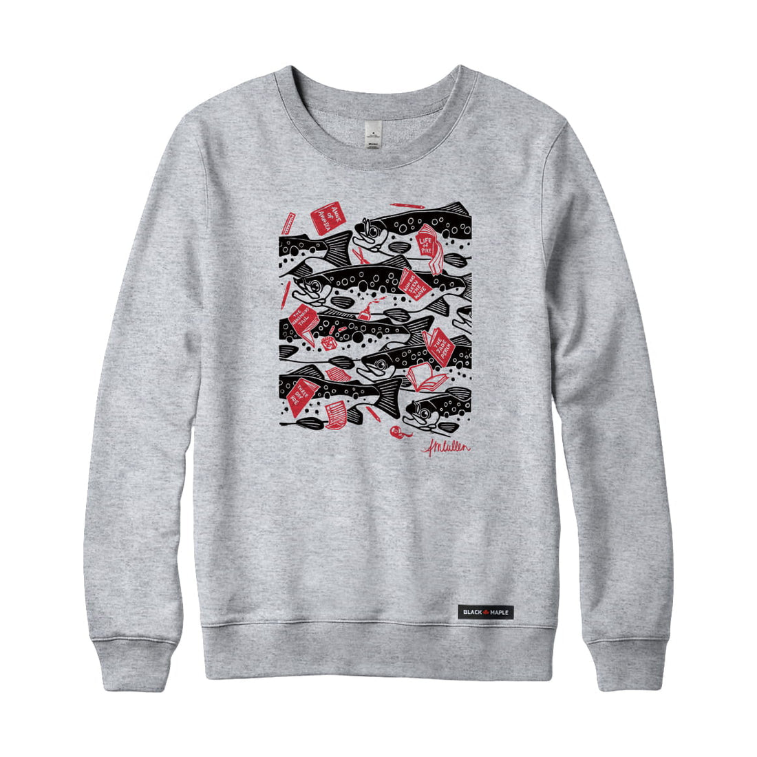 Anna M. Cullen x Black Maple Trading - Artist Collab: School of Salmon Sweatshirt or Hoodie