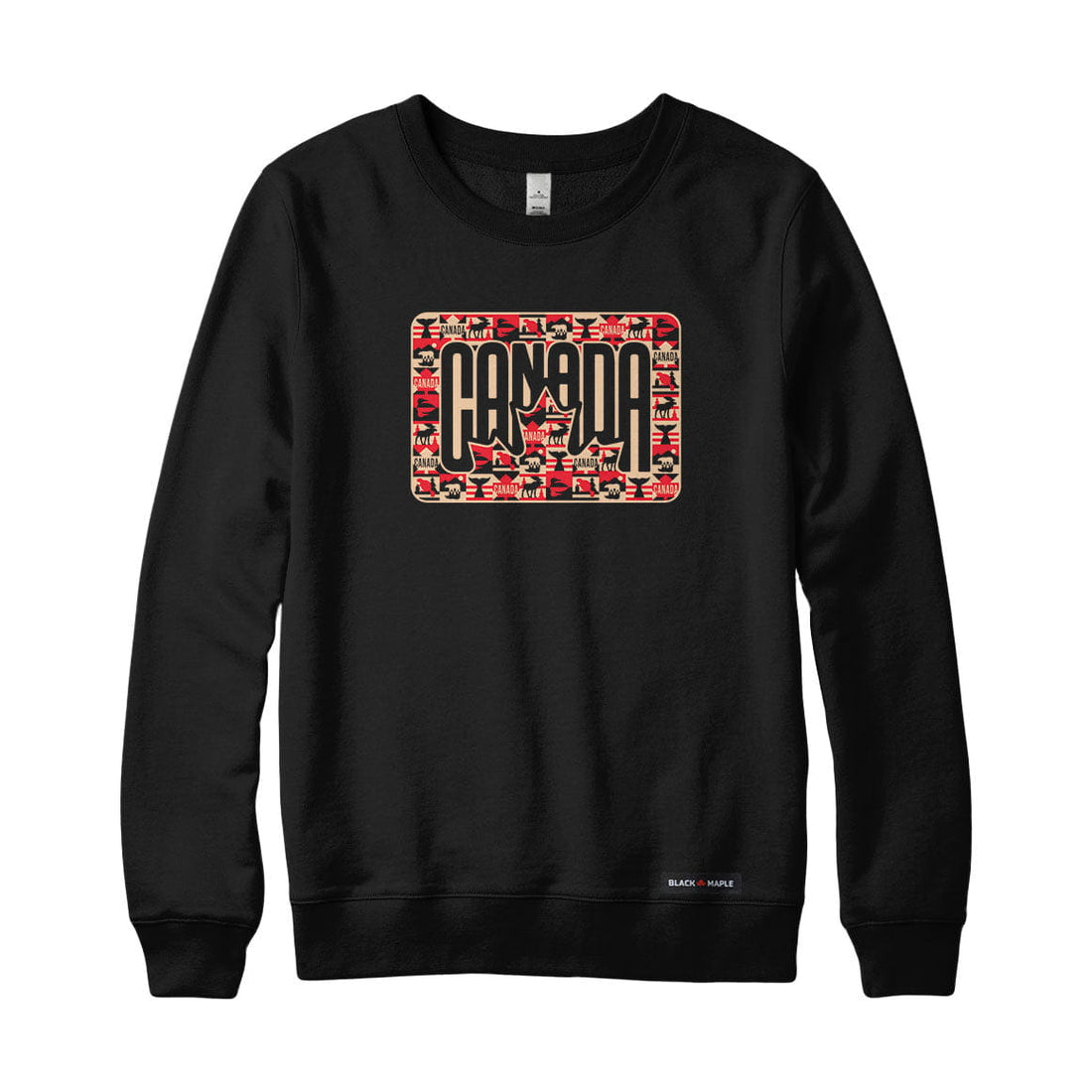 Canada Retro Leaf Patchwork Sweatshirt or Hoodie