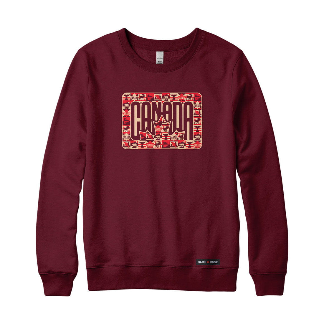 Canada Retro Leaf Patchwork Sweatshirt or Hoodie