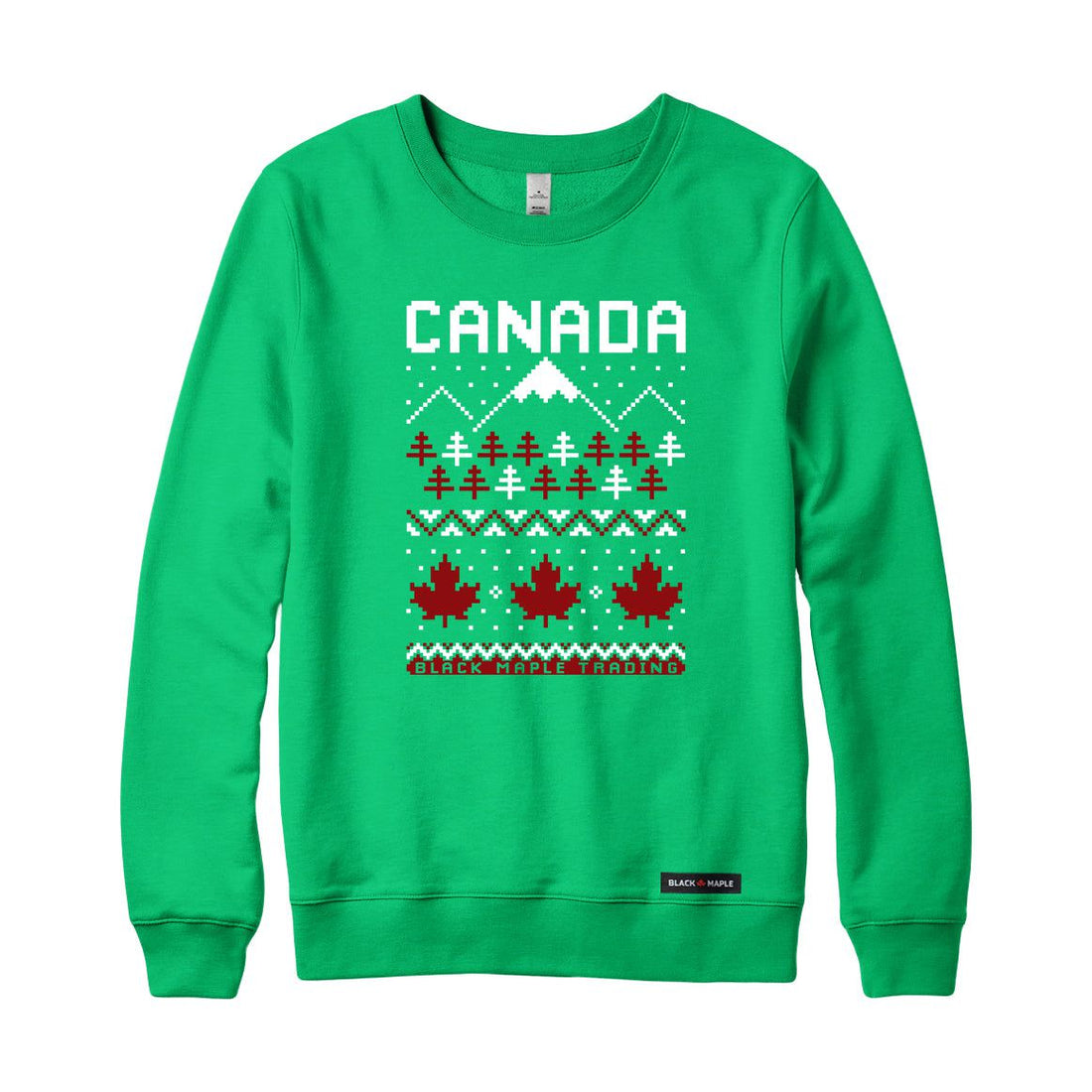Ugly Christmas Sweater Faux-Knit Canada Crewneck Sweatshirt