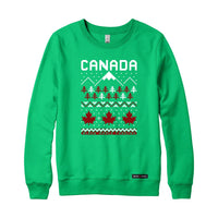 Ugly Christmas Sweater Faux-Knit Canada Crewneck Sweatshirt