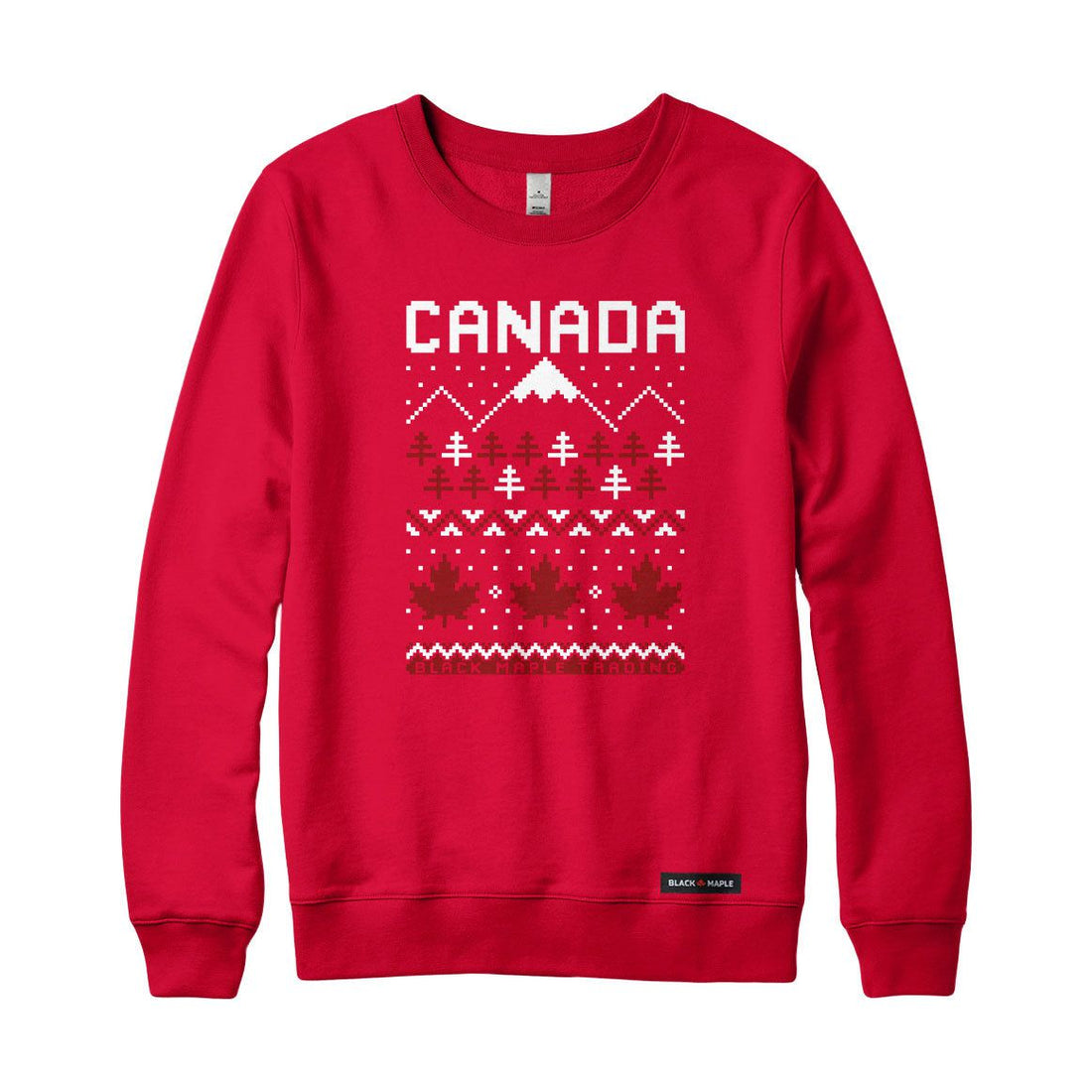 Ugly Christmas Sweater Faux-Knit Canada Crewneck Sweatshirt