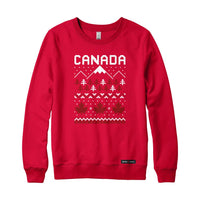 Ugly Christmas Sweater Faux-Knit Canada Crewneck Sweatshirt