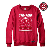 Ugly Christmas Sweater Faux-Knit Canada Crewneck Sweatshirt