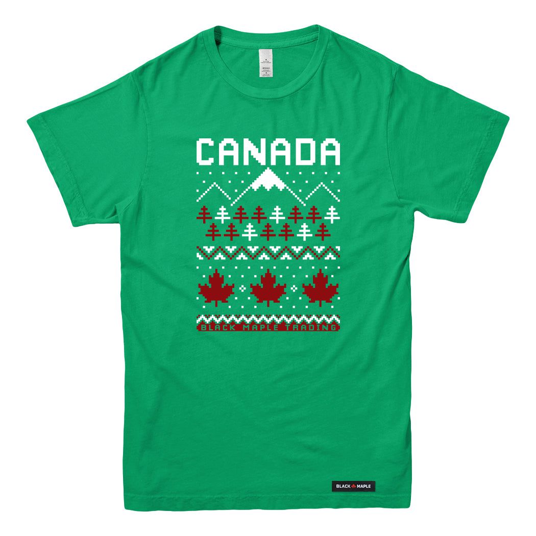 Ugly Christmas Sweater Faux-Knit Canada T-shirt