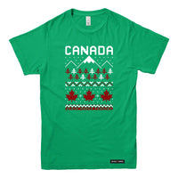 Ugly Christmas Sweater Faux-Knit Canada T-shirt