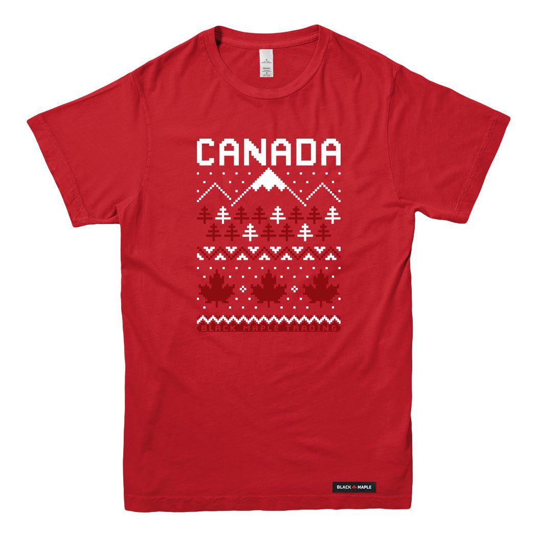 Ugly Christmas Sweater Faux-Knit Canada T-shirt