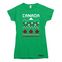 Ugly Christmas Sweater Faux-Knit Canada T-shirt