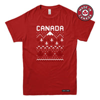 Ugly Christmas Sweater Faux-Knit Canada T-shirt