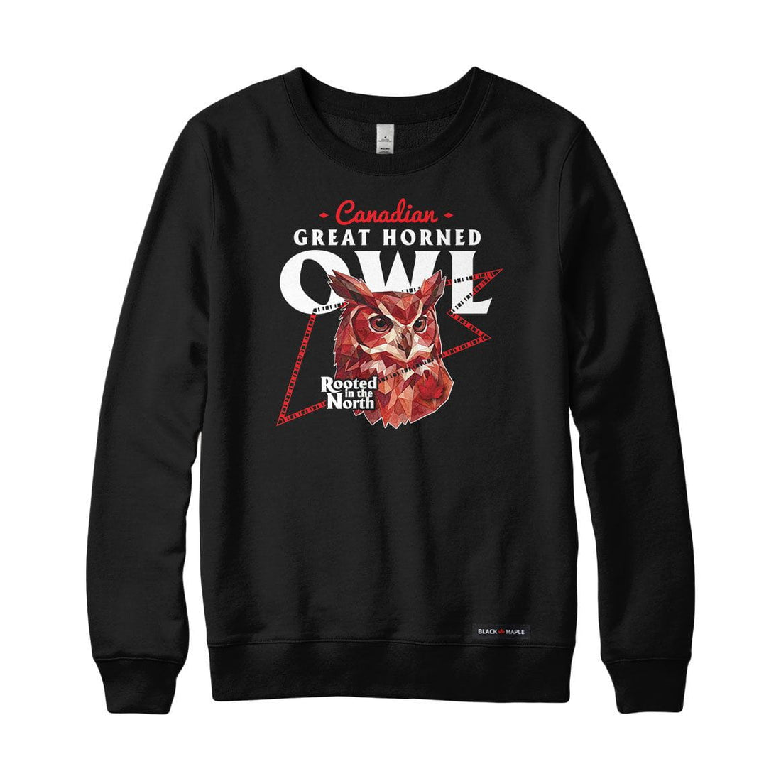 Canadian Great Horned Owl Low Poly Bust Sweatshirt or Hoodie